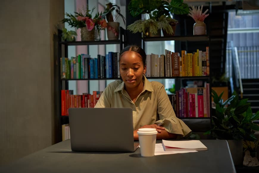 Creator working on a laptop